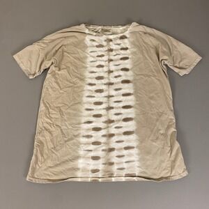 Pure‎ Jill Boat Neck Elbow Sleeve Tunic Top Medium Beige Tie Dye100% Cotton